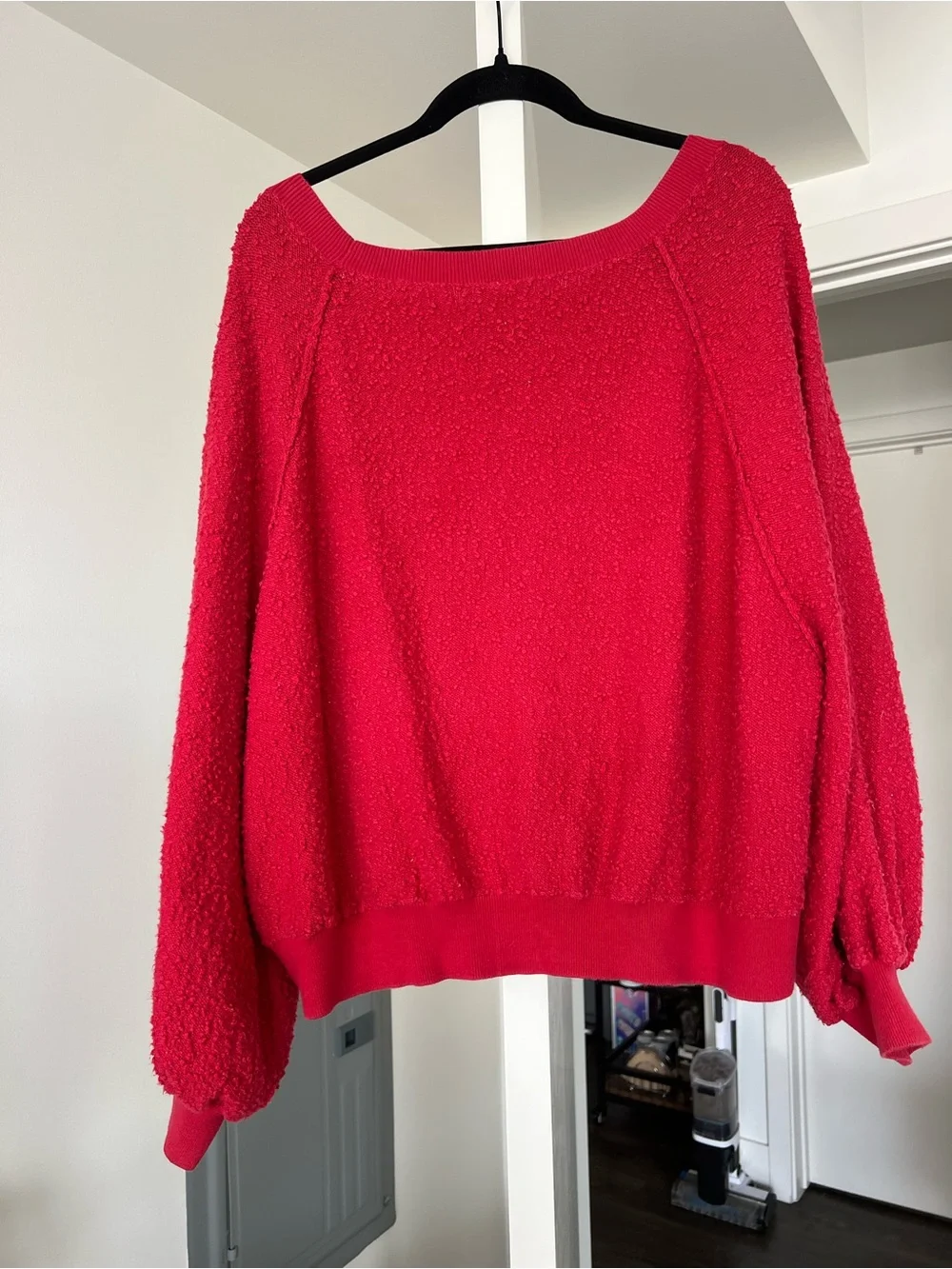 Free People Found My Friend Boucle Pullover Sweater Red Size Large
